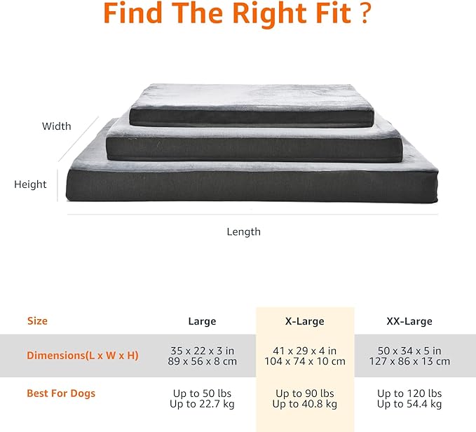 Amazon Basics Dog Bed with Cooling Gel Memory Foam, Machine Washable Removable - Image 8