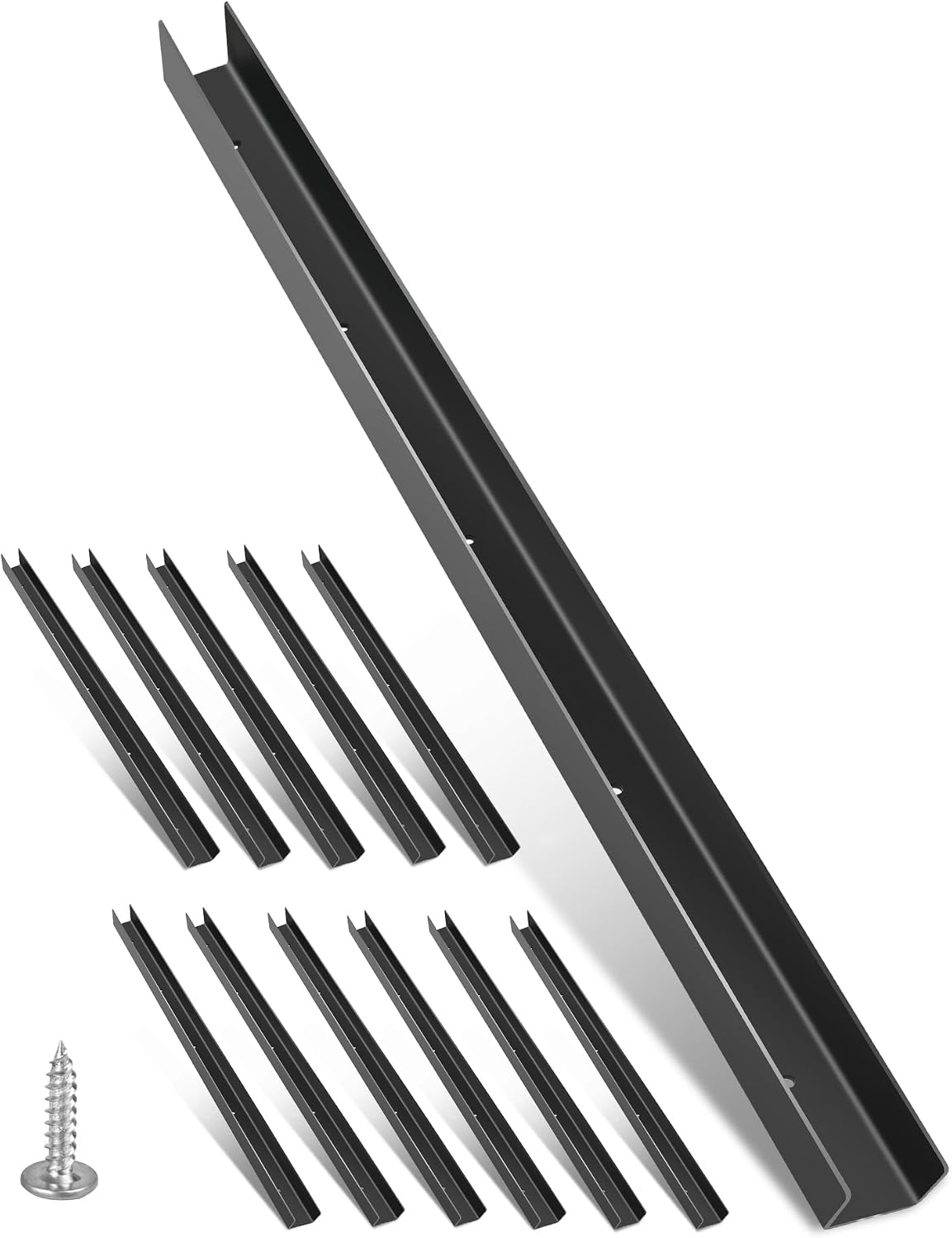 12 PCS 42 Inch Horse Stall Wall Channels, Horse Stall Chew Guards Wood Protector with 100 Screws for Wooden Compartment Stables, Training Ground Fences, Door Frame Columns, Feeding Area Edges
