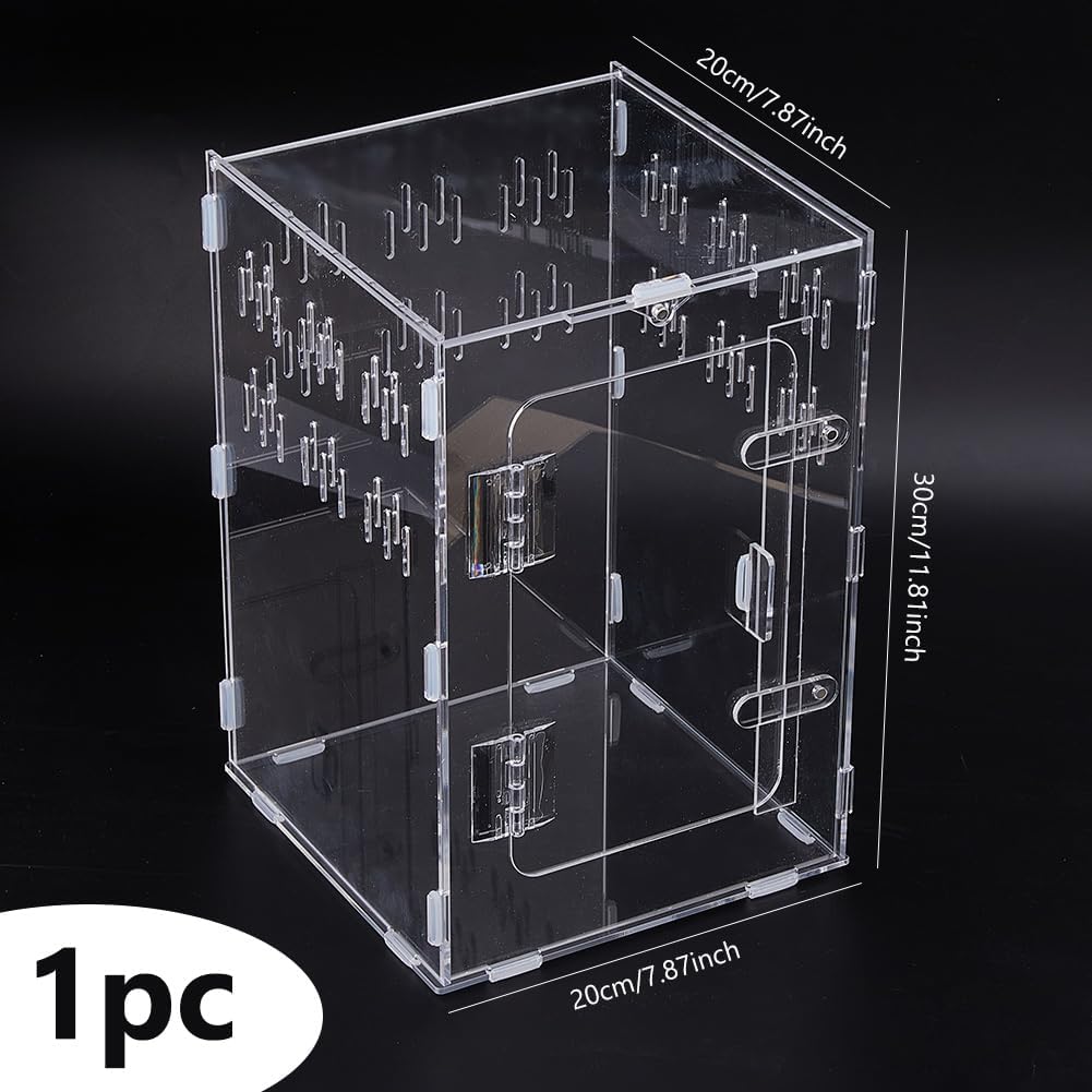 DICOSMETIC 1Pc Jumping Spider Enclosure Acrylic Transparent Enclosure Large Reptile Breeding Enclosures Tarantula Spider Box for Small Reptile Spiders Amphibians