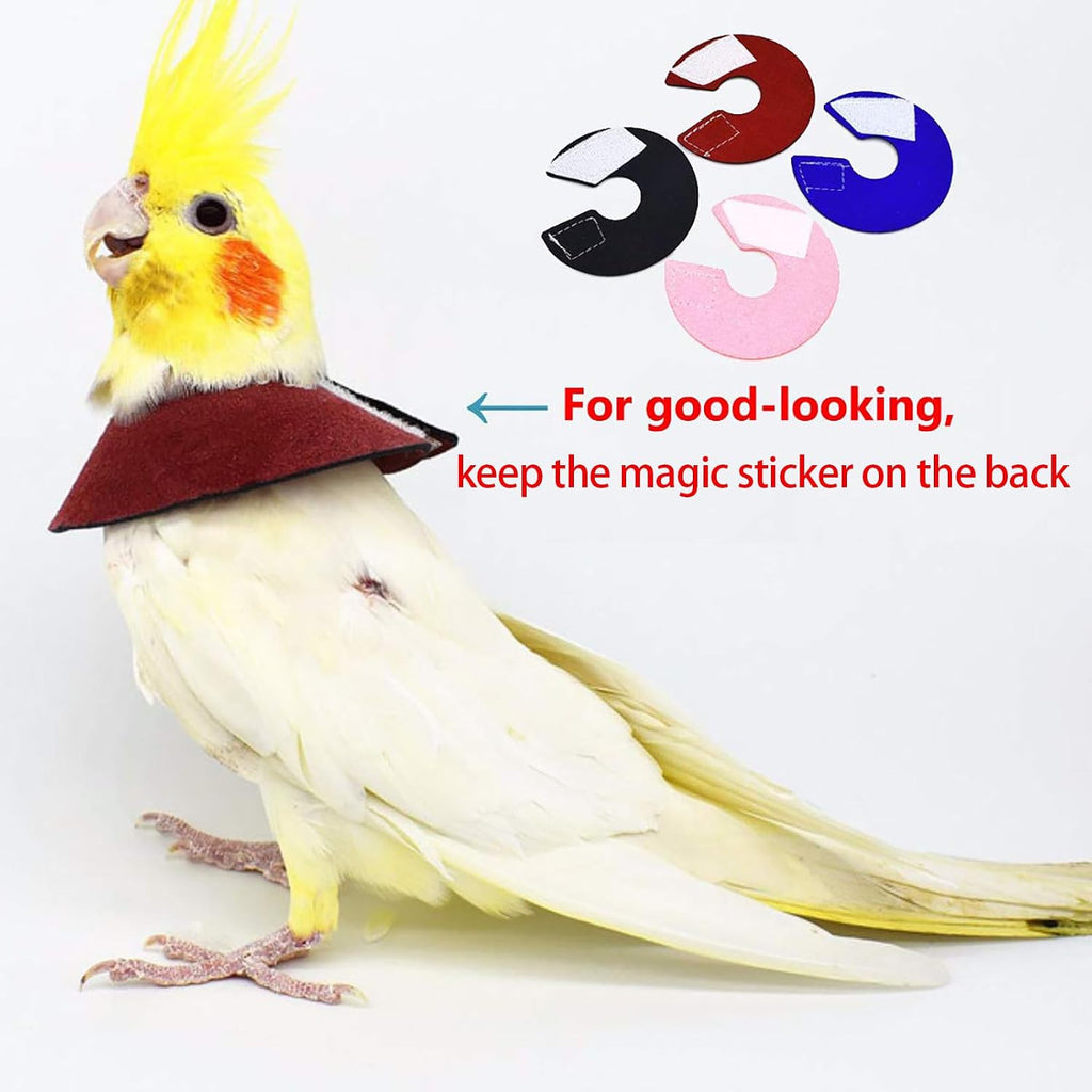 QBLEEV 4Pack Parrot Anti-bite E-Collars, Anti-Grab Feather Plucking Collars