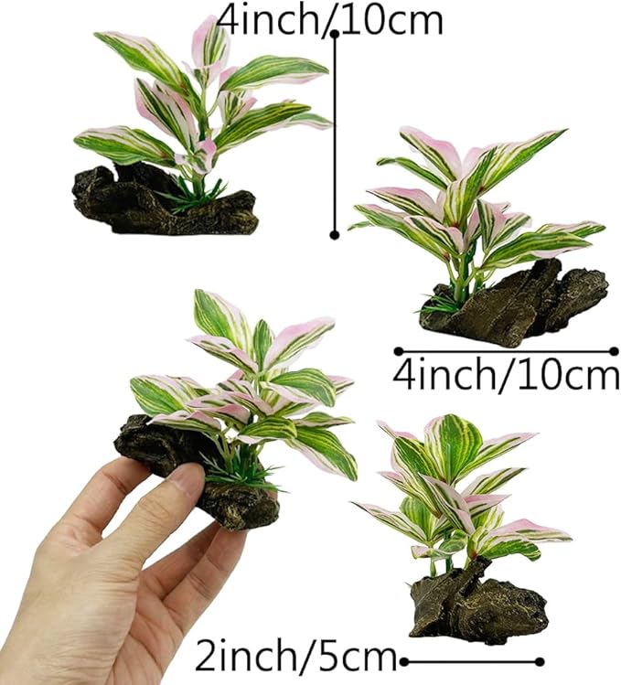 Smoothedo-Pets Fish Tank Decorations Aquarium Decor Ornaments Betta Pink Leaf - Image 3
