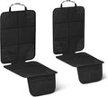 Amazon Basics Car Seat Protector, Reinforced PVC Corners, Mesh Storage Pockets, Non-Slip, Adjustable Straps, Black, 2-Pack