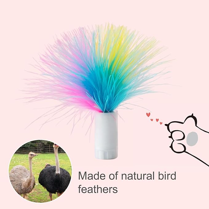 ORSDA 12Pcs Interchangeable Attachments Cat Feather Toys Replaceable Feathers - Image 2