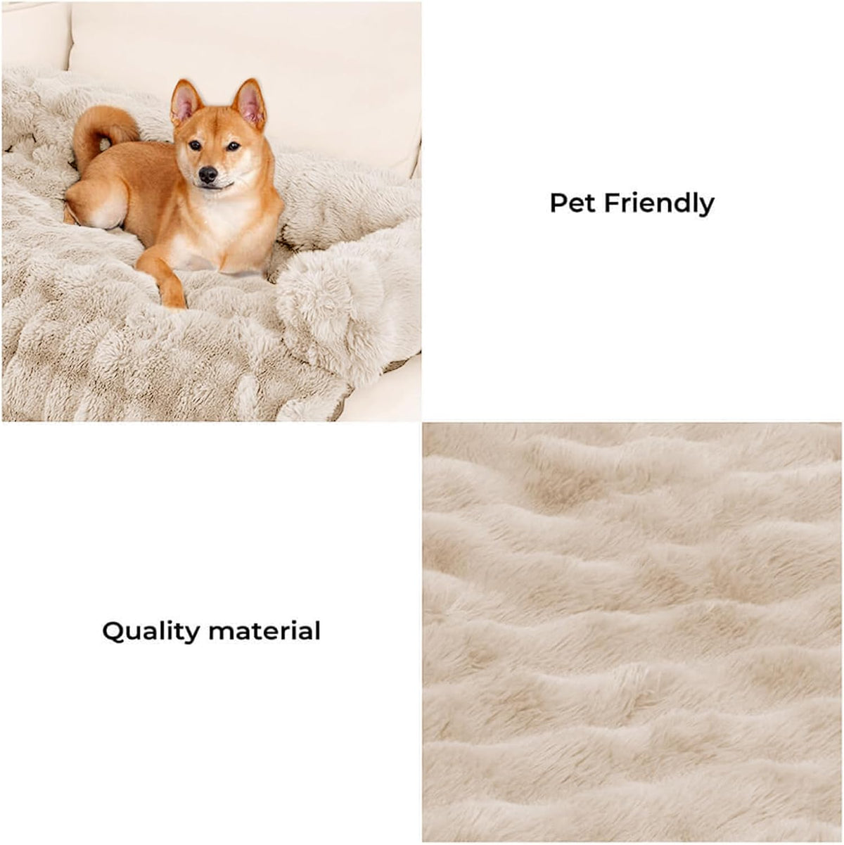 FUNNY FUZZY Dog Couch Bed, Calming Luxurious Pet Sofa Bed Cover Washable