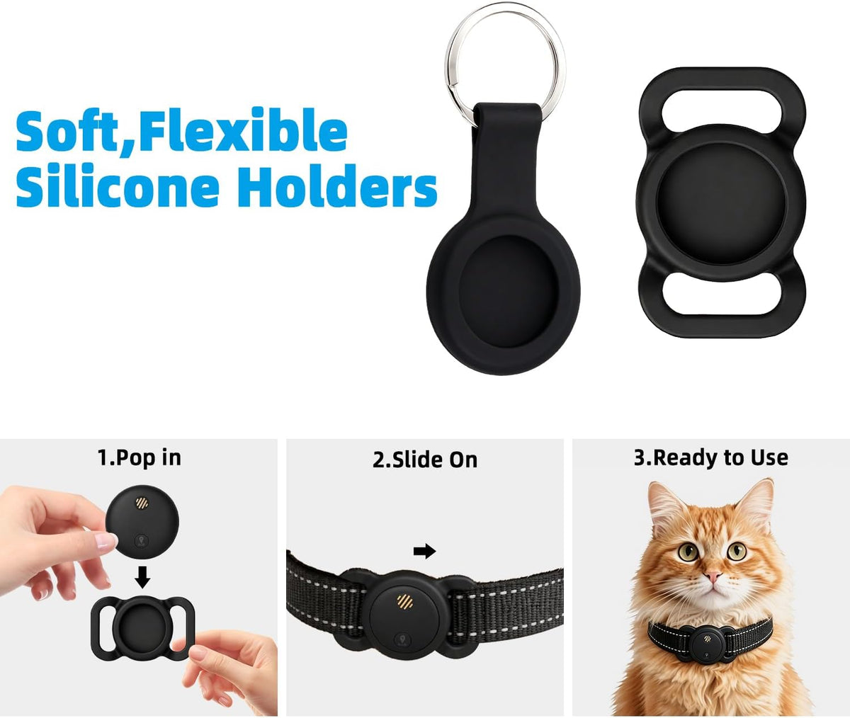 GPS Tracker for Dogs, Smart Dog Tracker with Real-Time Location, for Android and iPhone No Monthly Fee & No SIM Card- Pet Location Tracker with Holder, IP68 Waterproof, Indoor & Outdoor Pet Safety Use