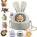 Hamster Carrier with Water Bottle Sugar Glider Travel Bag for Pet (Blue)