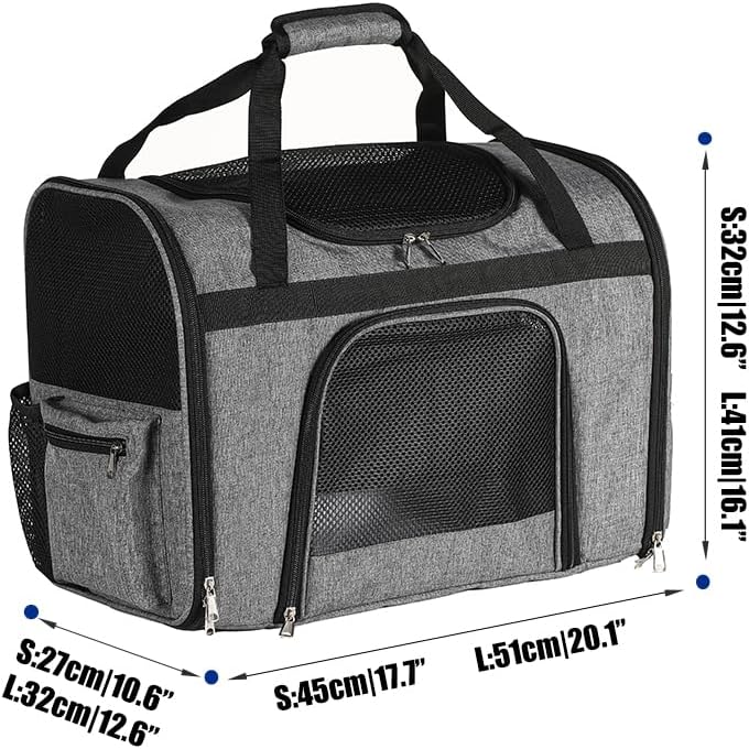 pet Bag Multi Purpose pet Bag Collapsible Portable for Dog cat go Out Traveling Carrier Backpack for Secret Adventures Cat and Dog (Black, S:17.7"X10.6"X12.6”)