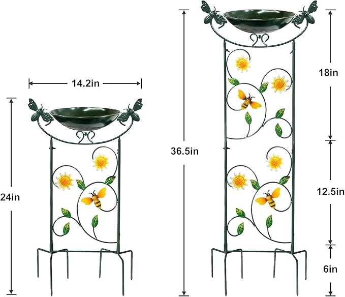 HONGLAND 36.5" Metal Bird Bath - Image 2