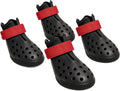 Dog Shoes for Hot Pavement - Comfortable Paw Protection for Medium & Large Dogs, Adjustable Strap & Non-Slip, Easy-Clean, Outdoor Sports Boots, Dog Booties for Summer Rain (Black, L)