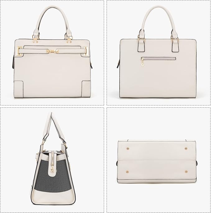 Fashion Pet Carrier Dog Cat Carrier Purse Soft-Sided Leather Handbag Pet Tote - Image 4