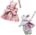 Rabbit Harness and Leash for Walking Escape Proof - Cute Skirt Mesh Breathable Bunny Vest Harness Outdoor Camping Hiking Training - Also Suit for Ferret Kittn Puppy Small Animals (X-Small,Pink)