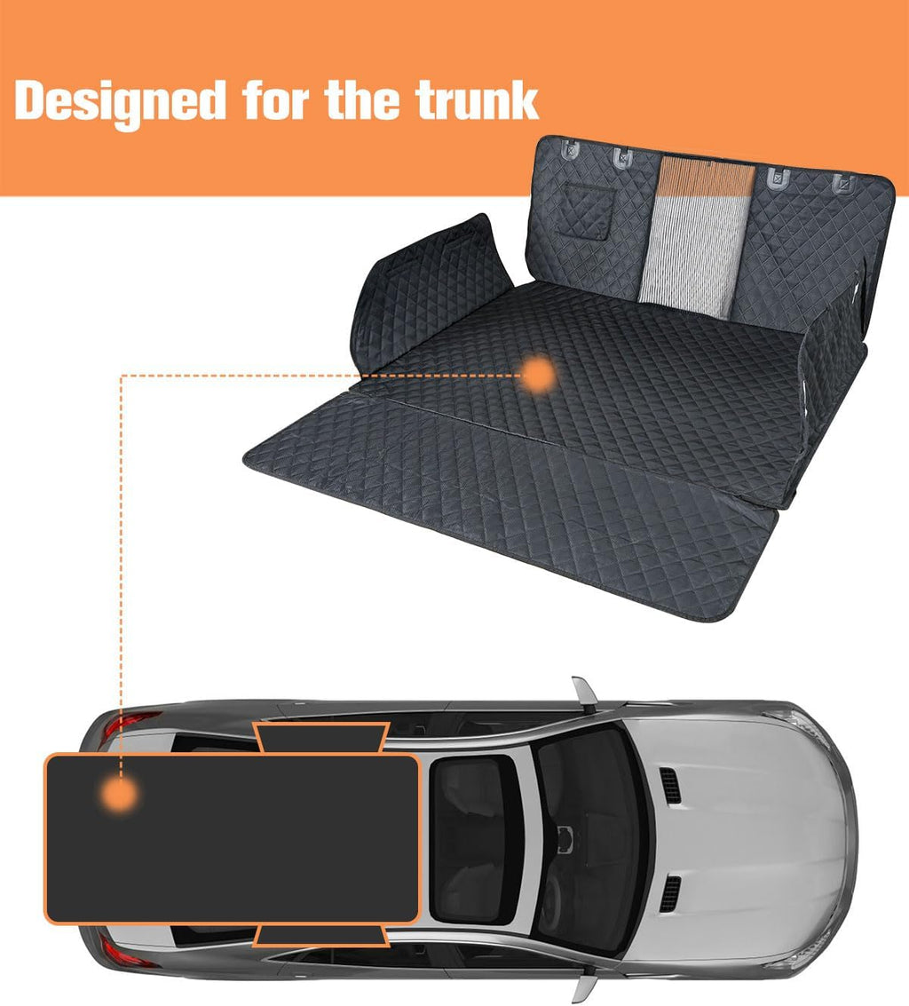 PETICON SUV Cargo Liner for Dogs, Trunk Cover with Mesh Window for Pet View