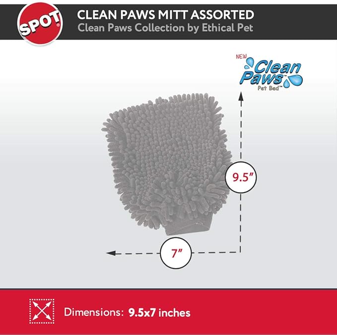SPOT Clean Paws Chenille Microfiber Dog Towel Mitt - Image 9