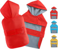 Dog Raincoat Dog Rain Jacket Waterproof Pet Rain Suit Double-Layered Poncho Hooded Warm Lining Leash Hole Adjustable for Medium Dogs,Red,XXXL,Back Length 17-21.5 inches