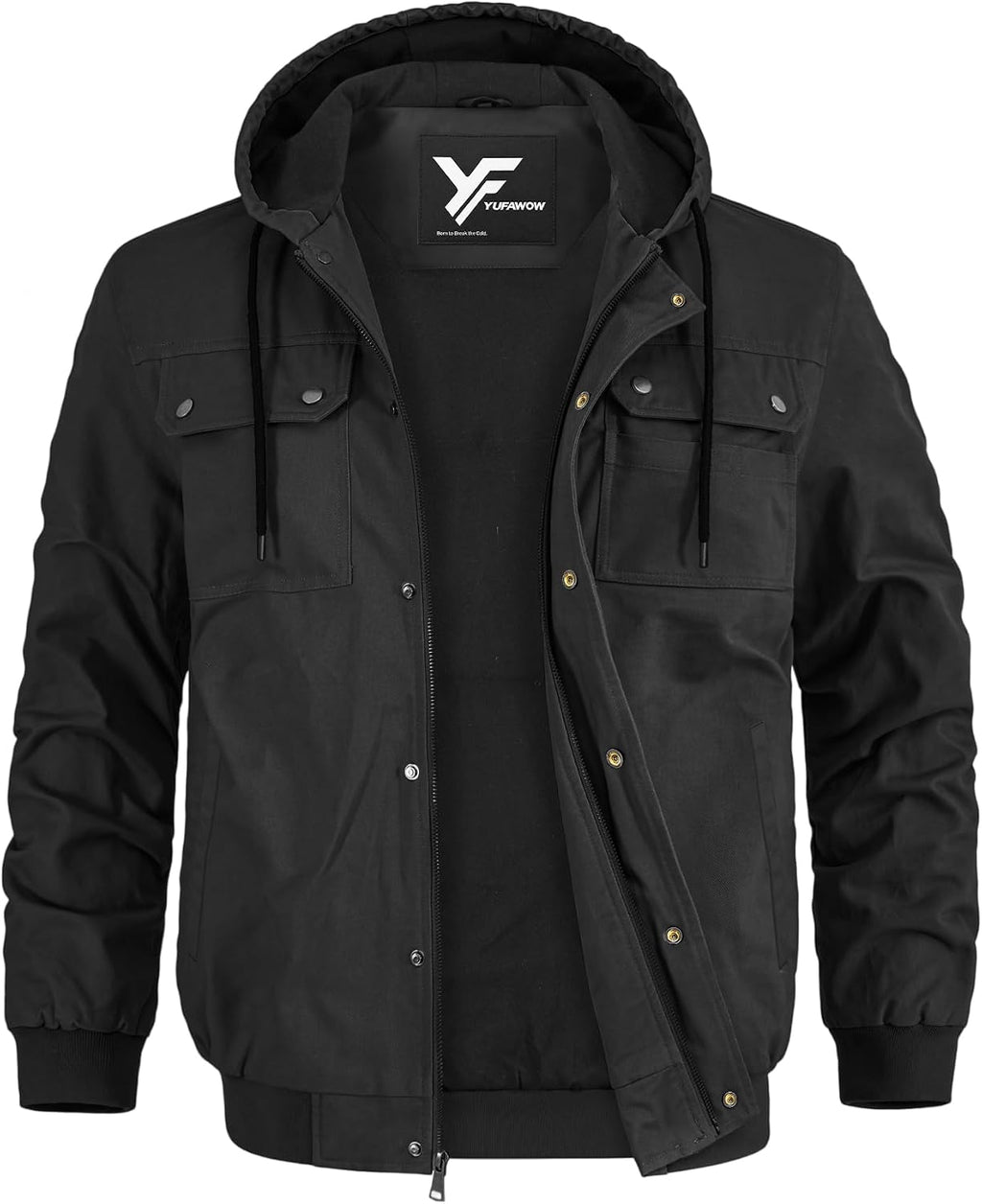 Yufawow Men Detroit Jacket Warm Fleeced Lined Heavy Duty for Cold Weather Outdoor Work Winter Casual Clothes