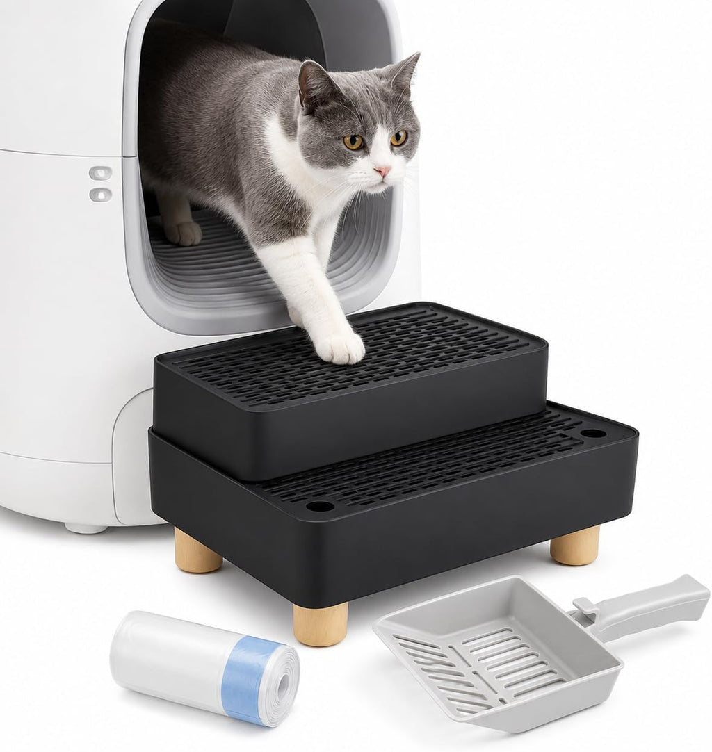 Cat Litter Box Ramp, 2-Step Automatic Litter Box Step Stool
