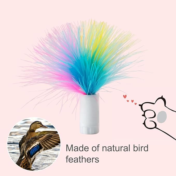 ORSDA 12 Pcs Feathers Replacement and Soft Furry Accessories ONLY Fits Cat Toys - Image 7