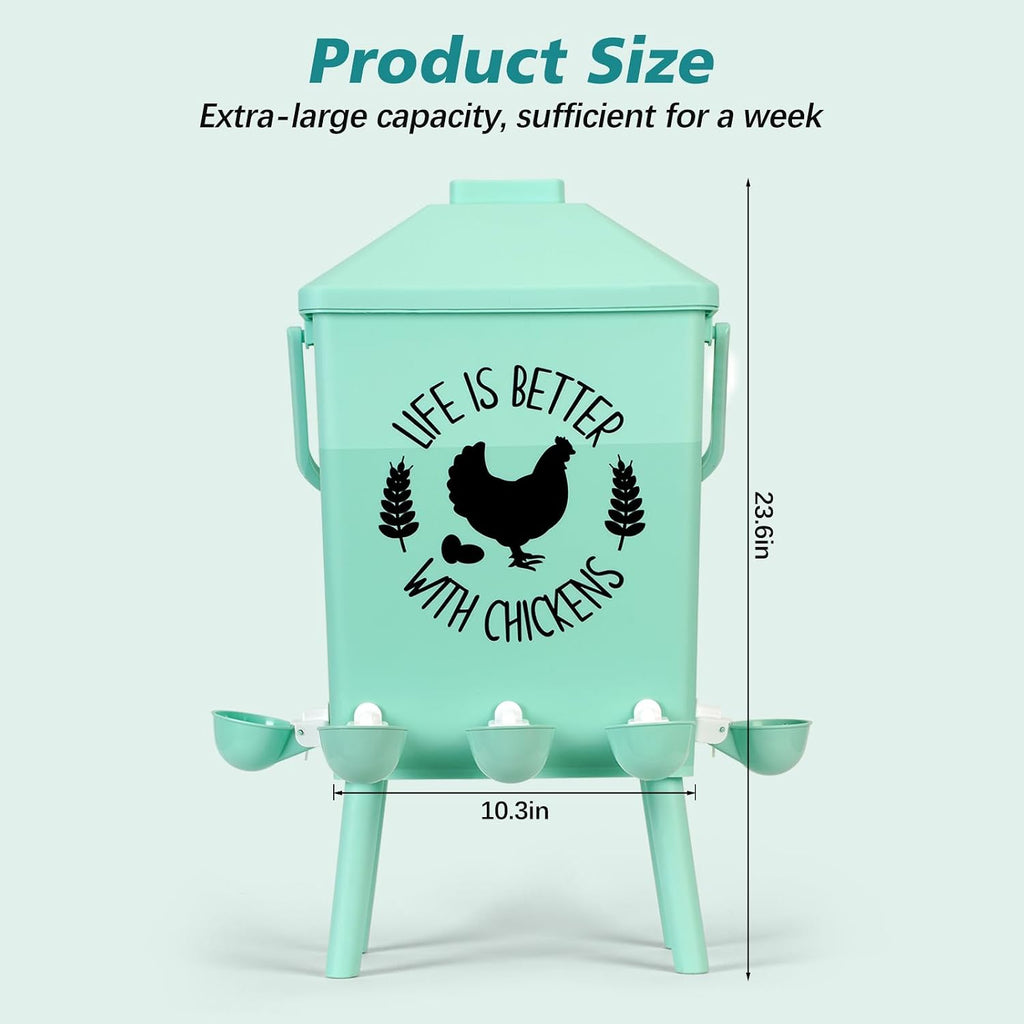 TGEYD 4.2Gal Hanging Chicken Waterer, Wall Mountable, Anti-Roost Domed Lid