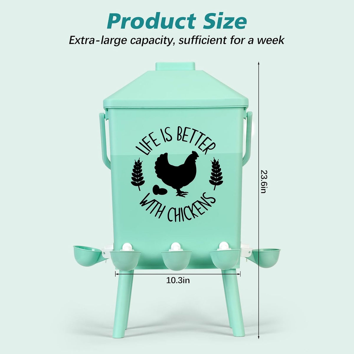 TGEYD 4.2Gal Hanging Chicken Waterer, Wall Mountable, Anti-Roost Domed Lid