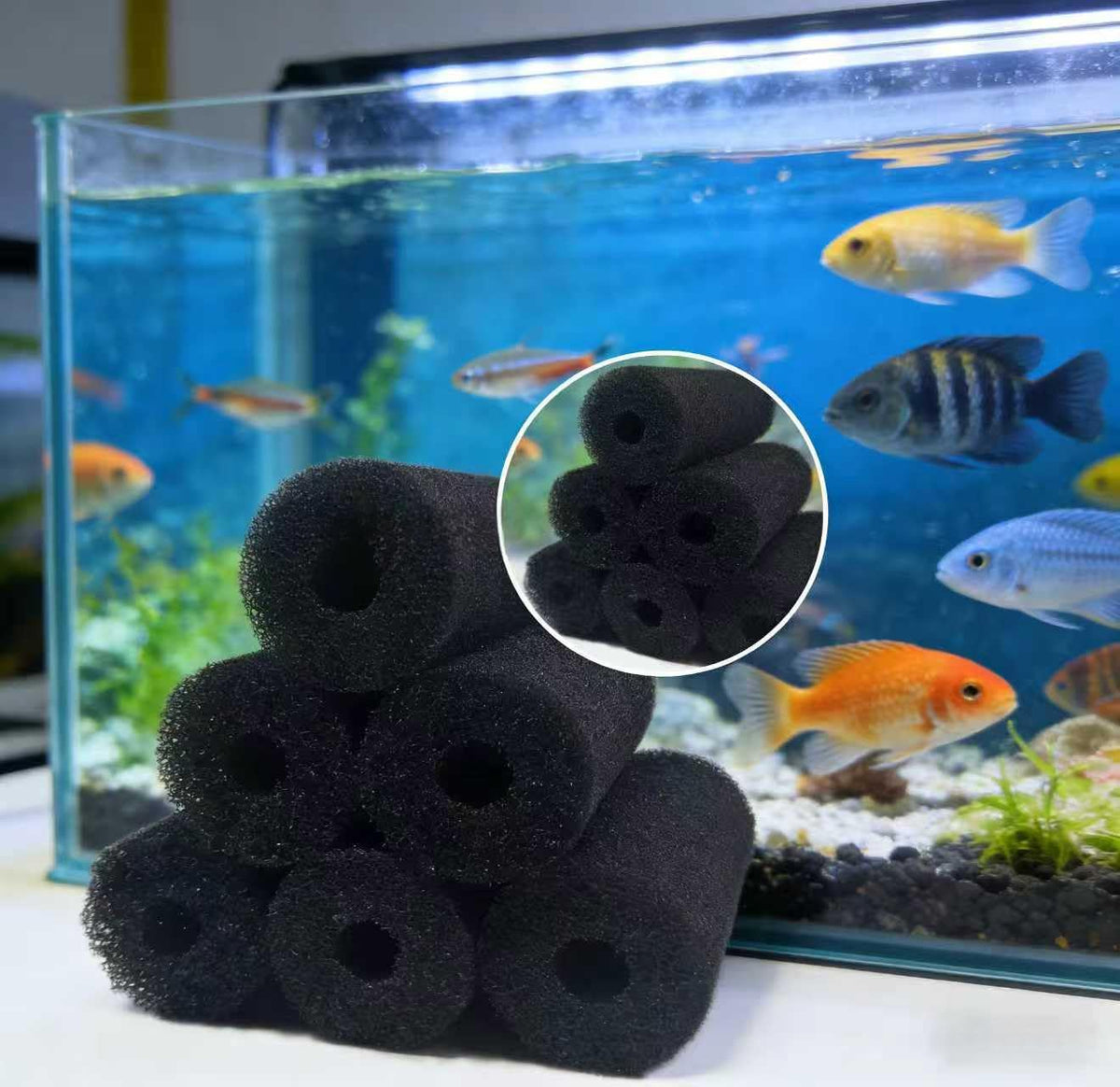 5.9" Big Prefilter Sponge Foam Replacement, Black