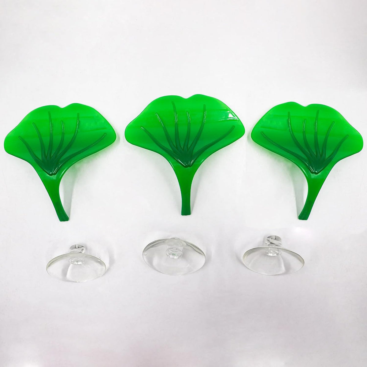 3 Pack Plastic Leaf Decorations with Suction Cups, Frog Habitat Platform, Reptile Decorations for Terrarium, Tank Terrarium Accessories for African Dwarf, Toad