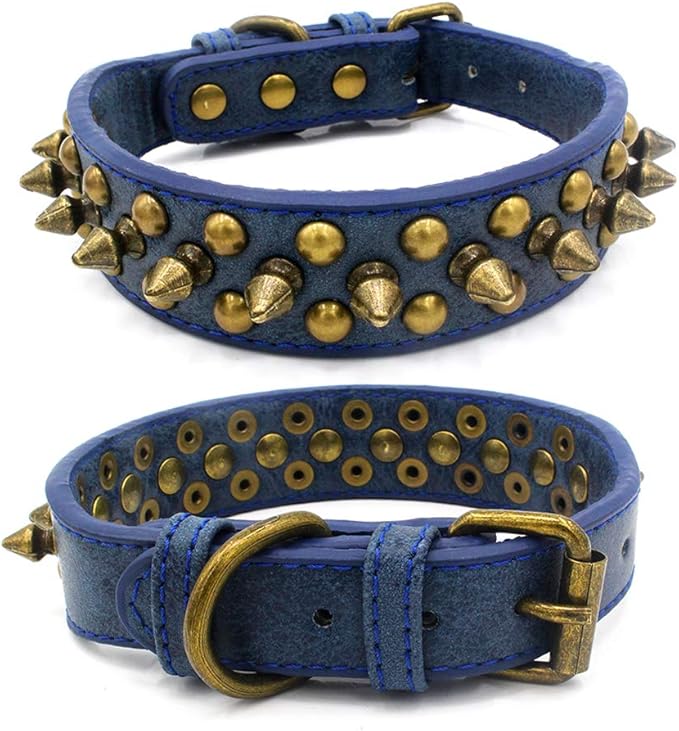 Spiked Dog Collar Soft Pu Leather Mushrooms Rivet Spike Studded Puppy by Unknown