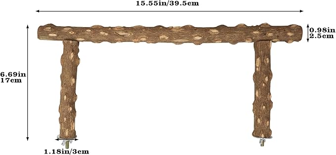 Large Natural Pepper Wood Parrot Stand Branch, Wooden Perch - Image 6
