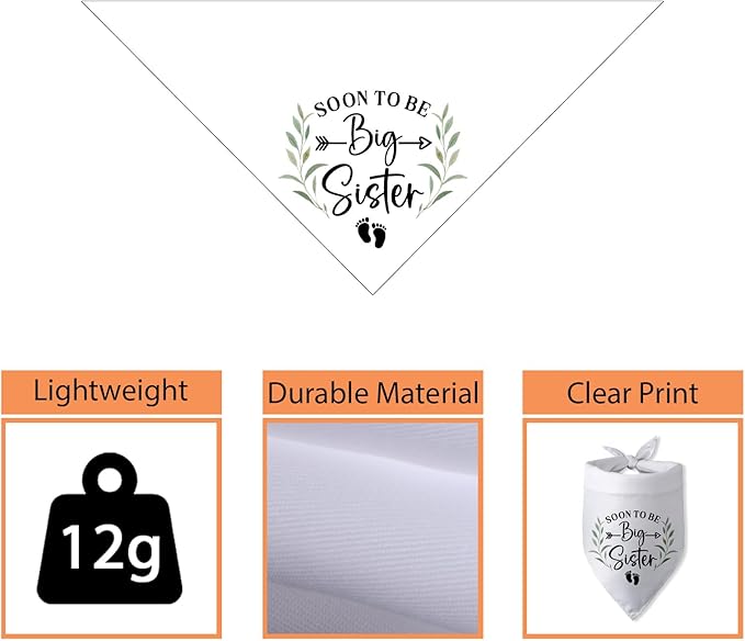 Soon to Be Big Sister Dog Bandana Baby Announcement Dog Gender Reveal Outfit - Image 3