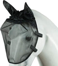 Horze Easy-Attach Bridle Insect and Fly Mask with Ear and Eye Protection - Black - L