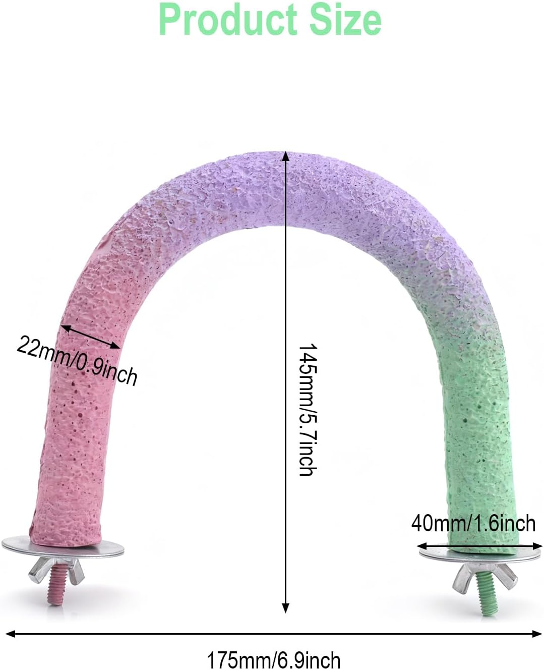 U Shape Parrot Perch Cage for 4cm Large Pad Fits Bird perches