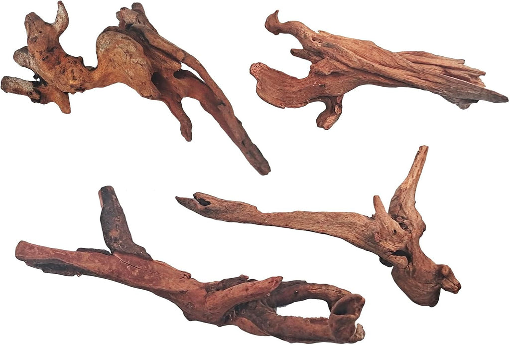 Natural Driftwood Decor for Aquarium Decorations Reptile Tank Accessories, Assorted Wood Branches Decorations on Reptile Fish Tank 2-10" 2 Pcs/4 Pcs/ 5 Pcs/ 6 Pcs (Pack of 5 (3.9 to 6 Inch))