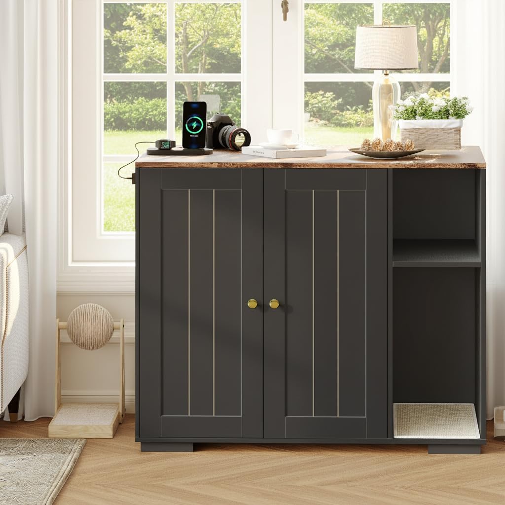 Self Cleaning Litter Box Enclosure, Cat Litterbox Robot Cabinet