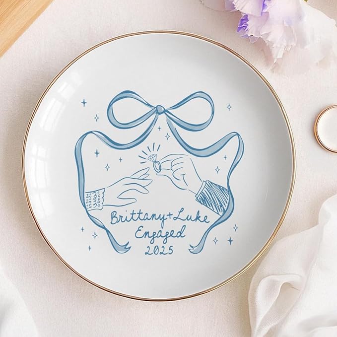 Custom Engaged Ring Dish by Anniversaree