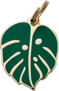 Two Tails Pet Company Personalized 'Monstera Leaf' Pet ID Tag & Collar Charm by TwoTailsPetCompany