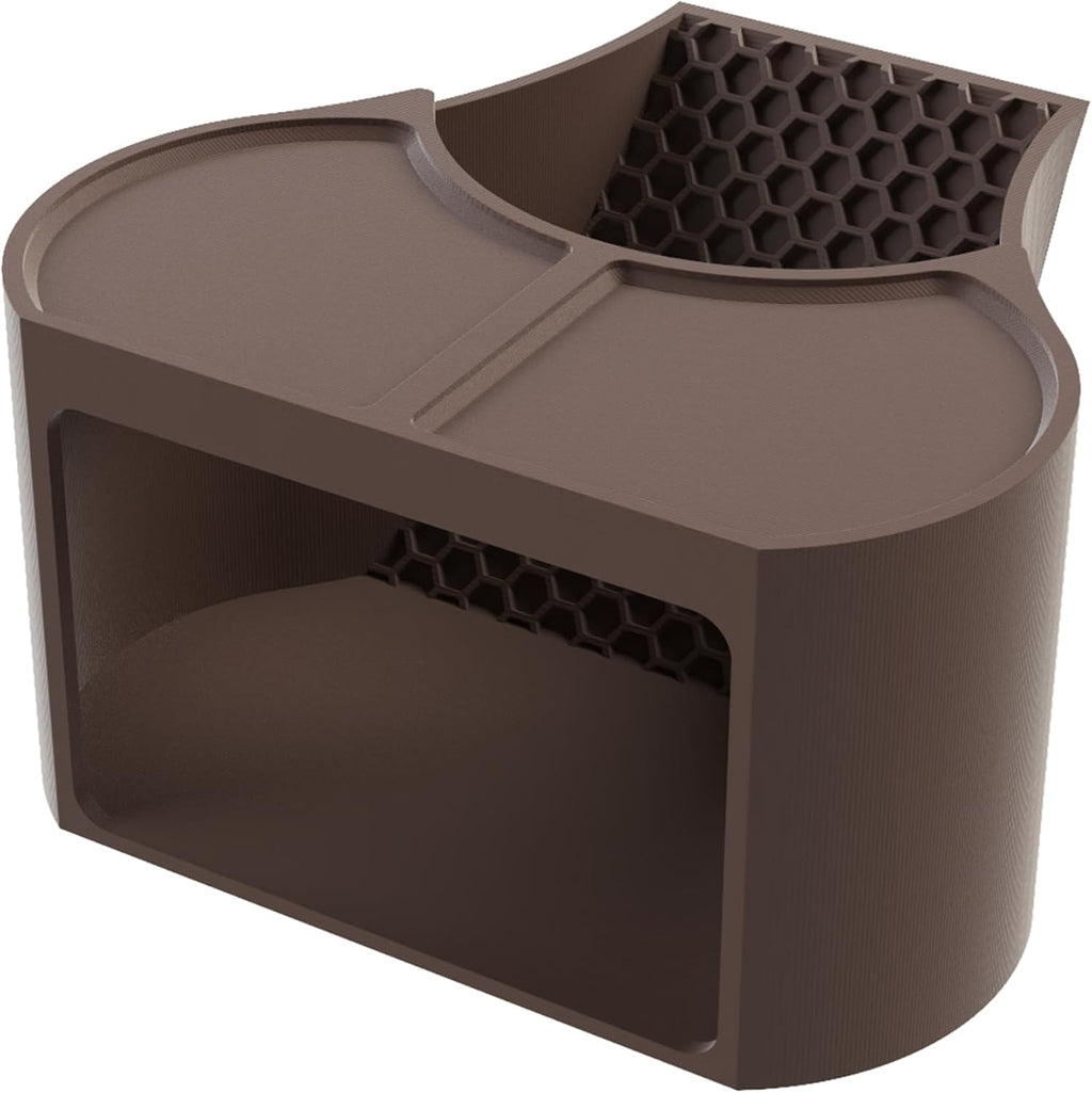 Hermit Crab Habitat Shelter with 2 Deep Dishes & Honeycomb Ramp - 2-in-1 Corner Hideout and Pool Station for Hermit Crabs, Isopods, and Reptiles - Made in USA (Black)