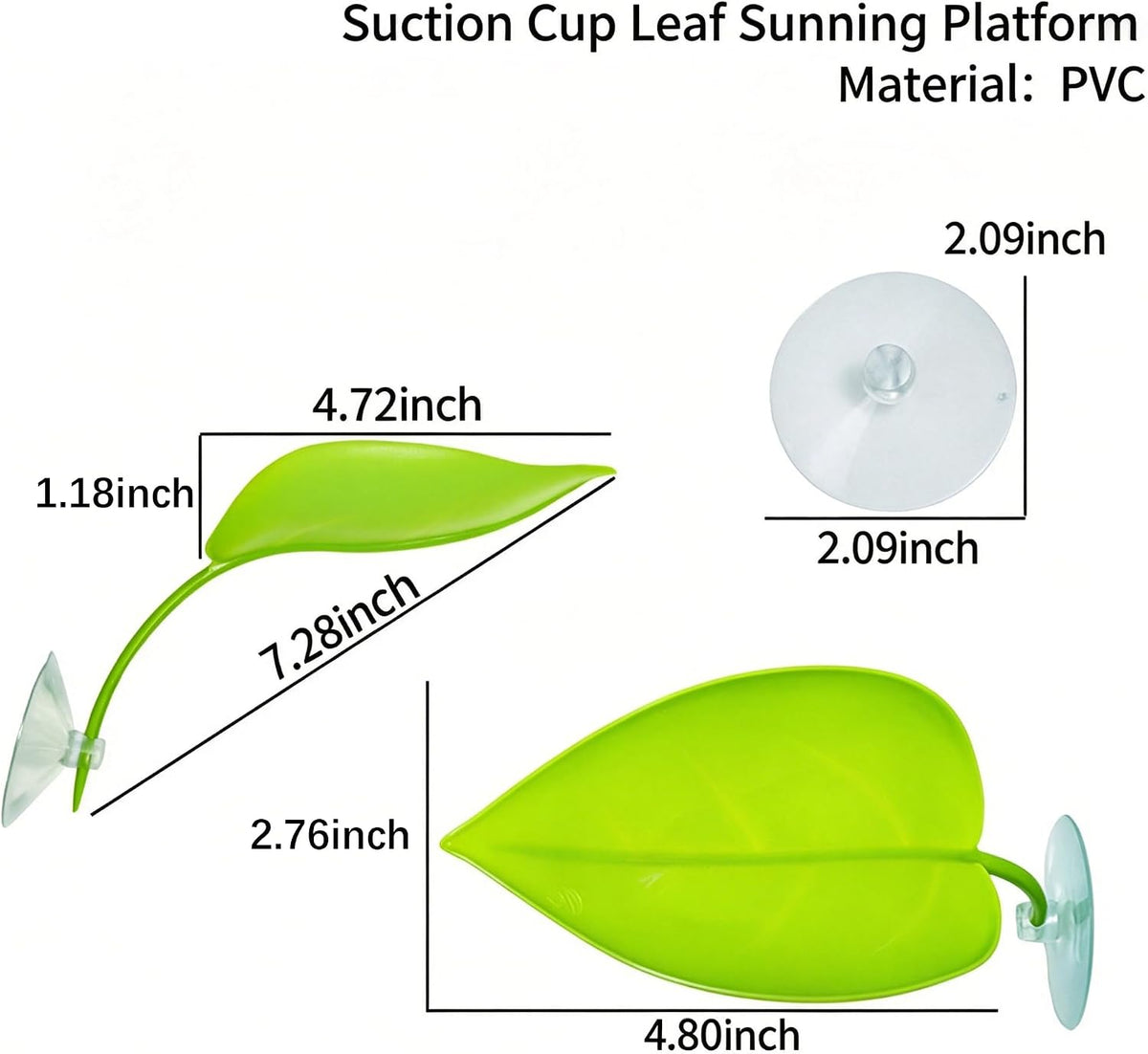 4 Pack Reptile Leaf Perch & Suction Water Dish for Crested Gecko Tree Frog
