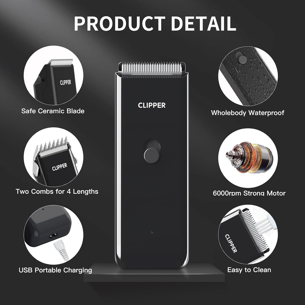 Home Professional Dog Grooming Kit Clipper Low Noise USB Rechargeable for Dog Cat