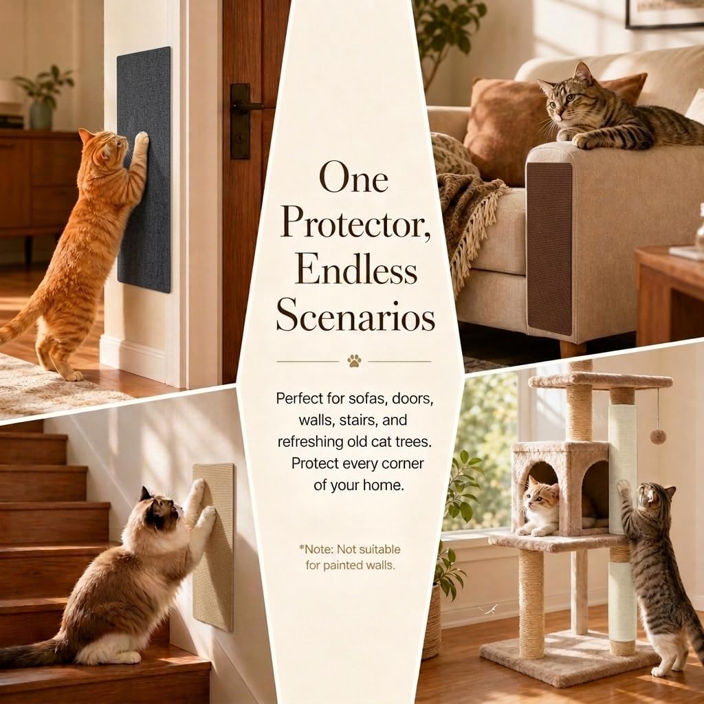 Cat Scratch Furniture Protector Scratching Mat Pad Couch Corner Protector