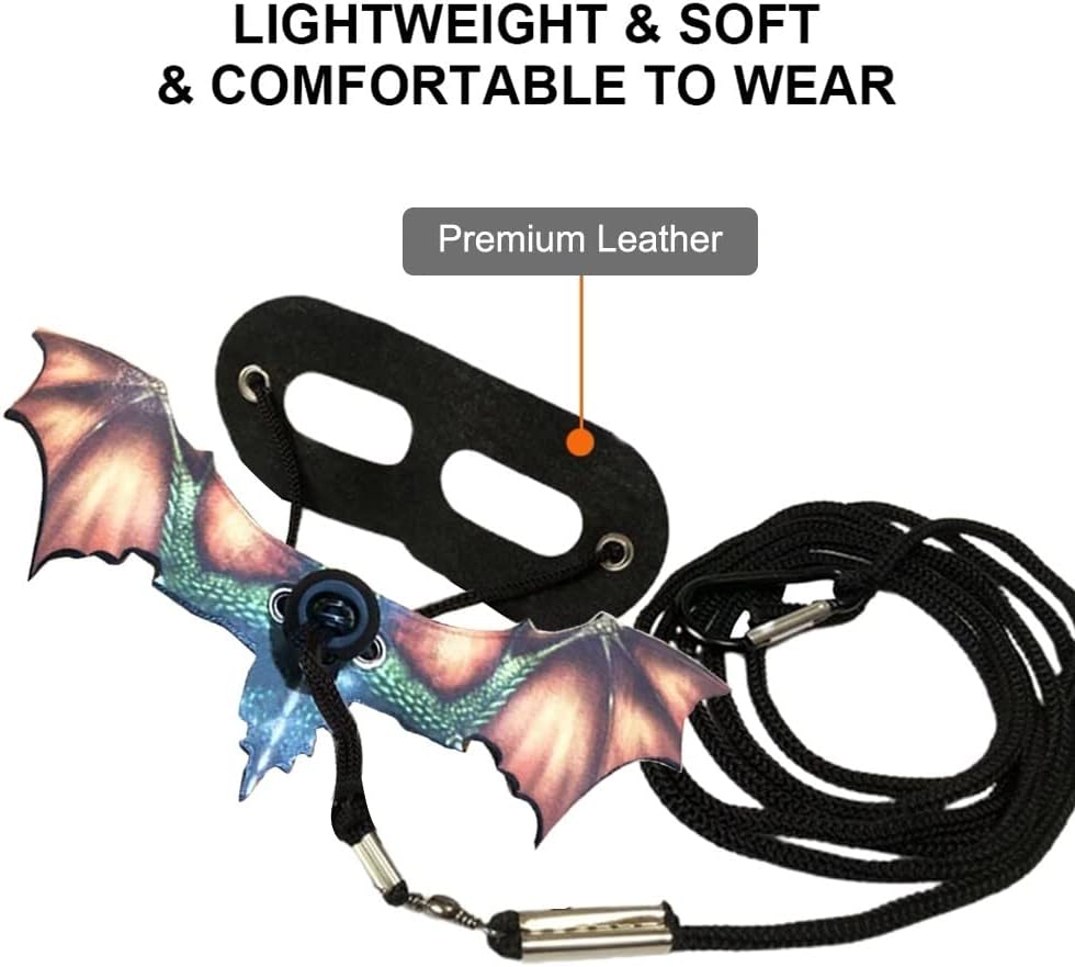 Bearded Dragon Leash, Adjustable Portable Reptile Leash with Cool Wings for Gecko, Bearded Dragon, Iguana, Hamster, Guinea Pig (S+M+L)