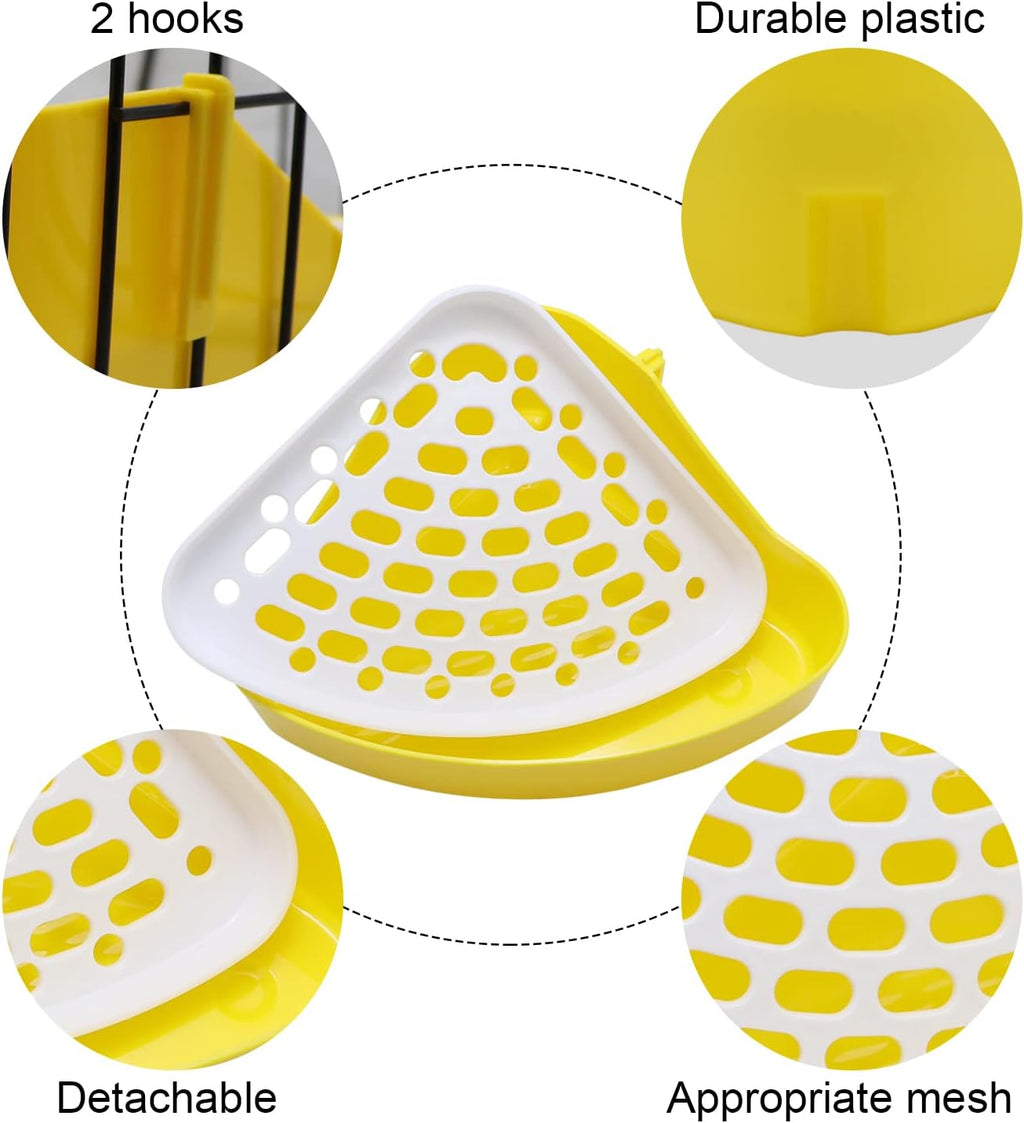 Litewoo Rabbit Litter Box Toilet Bunny Corner Potty for Guinea Pigs, Yellow