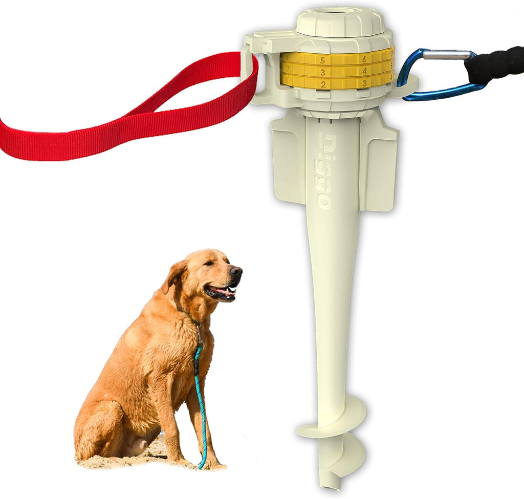 DIGGO Beach Anchor with Combination Lock, Anti-Theft Umbrella & Dog Stake 1.0