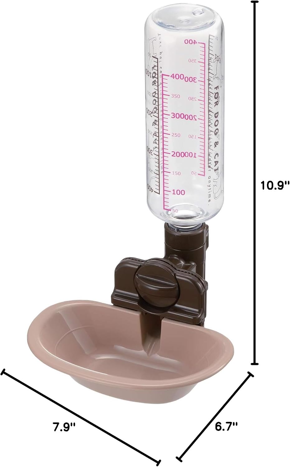 Richell Pet Water Rehydration Station, Gravity Fed Pet Water Station, Includes Bottle and Dish | Crate Attachment, BPA Free - Includes Water Bottle and Detachable Dish