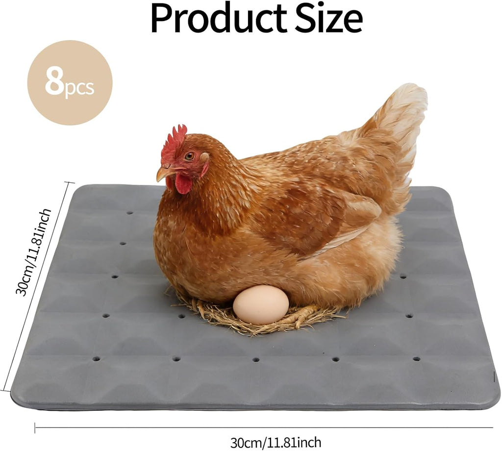 Chicken Nesting Pads Set, 12×12 Inch Reusable Nesting Box Liners Pads, Washable Nesting Pads for Chicken Coop, Poultry Nest Box Pads for Laying Eggs (8 PCS)