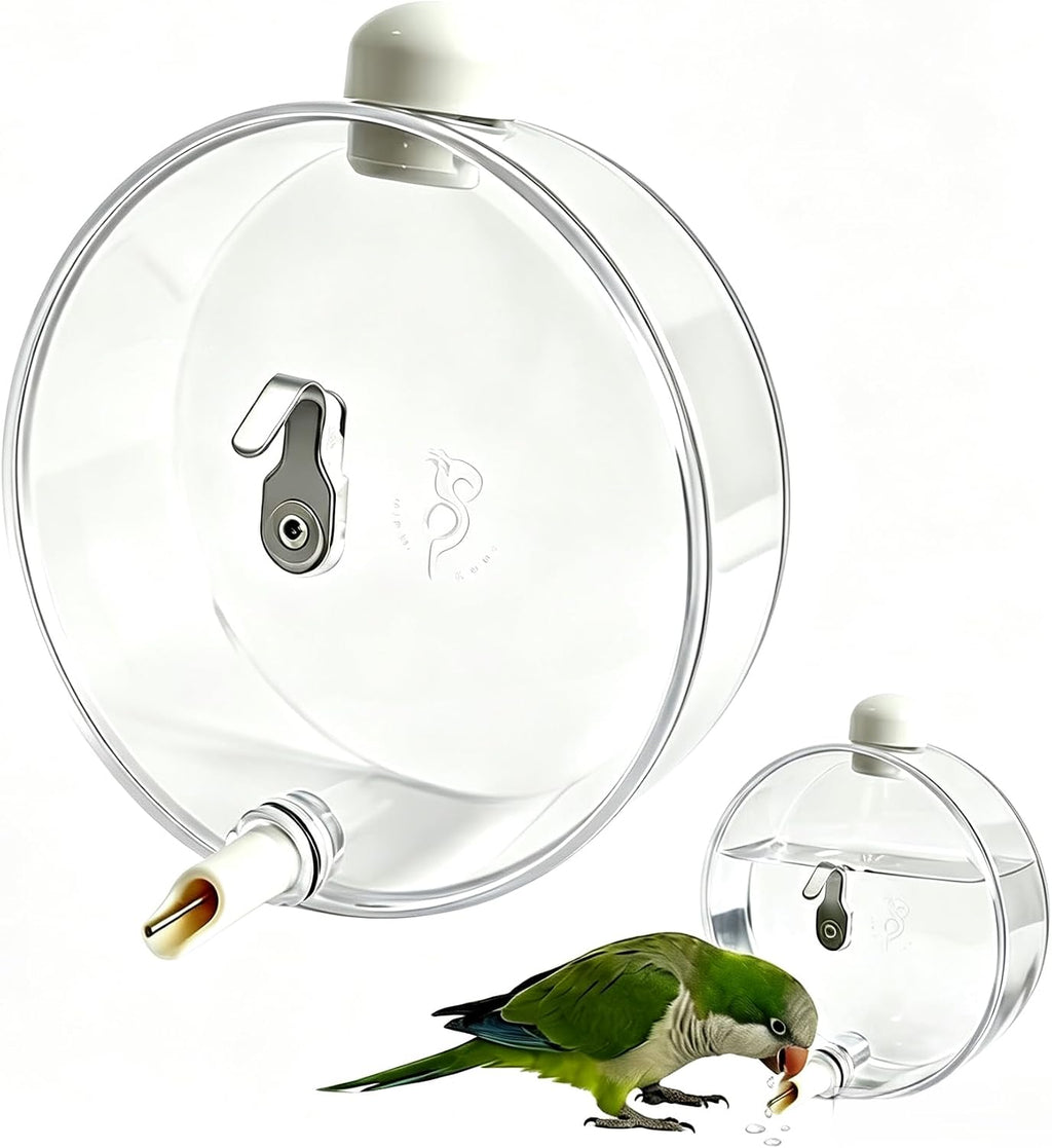 330-Milliliter Top-Fill Bird Water Dispenser with No-Drip Brass Pin