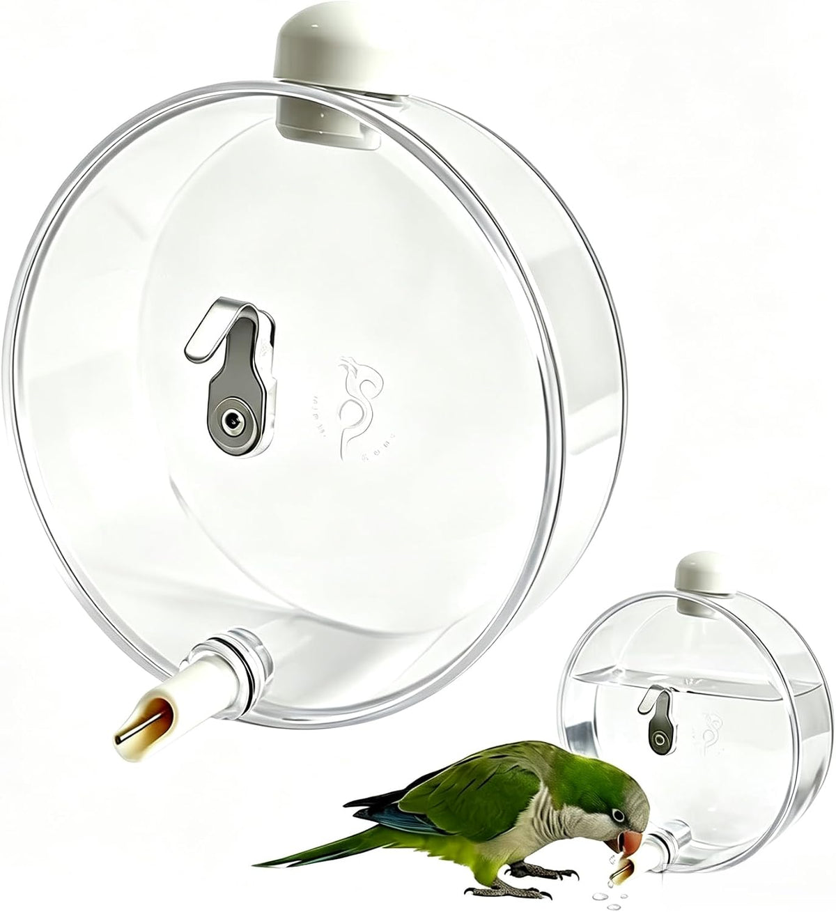330-Milliliter Top-Fill Bird Water Dispenser with No-Drip Brass Pin