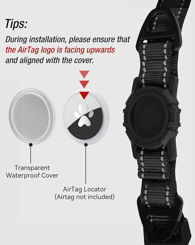 Joytale Airtag Dog Collar, Dual D-Rings, Reflective Pet Collar - Image 3
