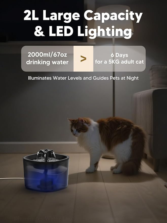 Automatic Cat Feeder and Water Fountain, 4L/16 Cups Timed Cat Dry Food Dispenser - Image 6