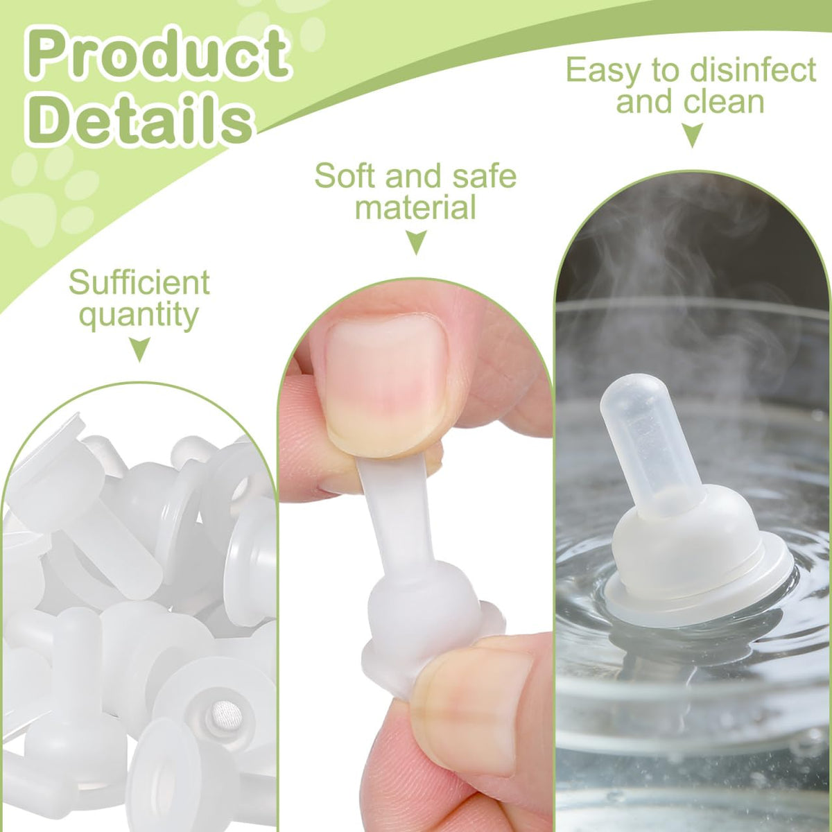 Gadpiparty 40pcs Pet Pacifiers Silicone for Small Pets Artificial Feeding