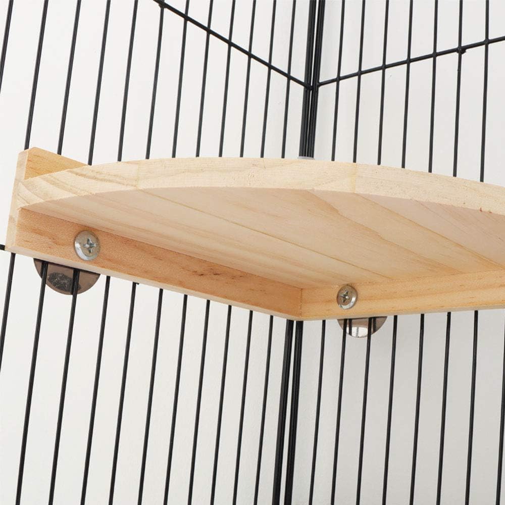 2 Pack Bird Wooden Perch Stand Platform Rack Rest Stand Toy for Bird Parrot Parakeet Conure African Greys Cockatoo Budgies Macaw Lovebird Finch Canary Hamster Gerbil Rat Mouse Cage Shelf Toy
