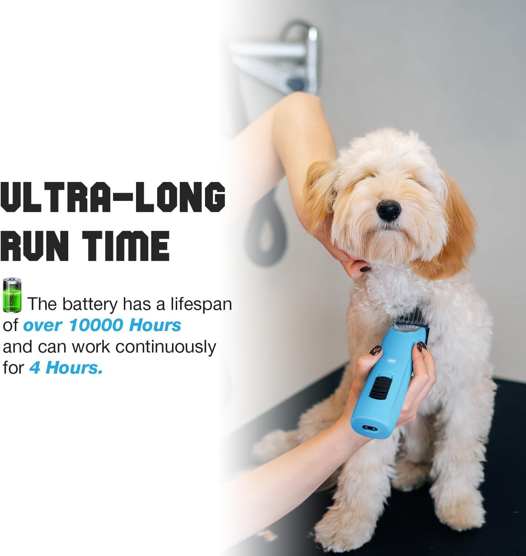 Professional Dog Clippers for Grooming - 2 Speed Detachable Blade Pet Grooming Kit for Thick Curly Matted Coats - Low Noise Heavy Duty Cordless Hair Trimmer for Animal